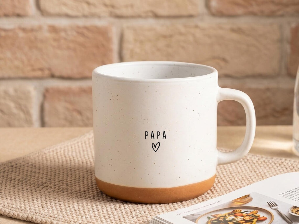 Father's Day Gift for Dad - Personalized Stoneware Mug with Deep Engraving, Birthday Gift Dad, Custom Name Coffee Mug 12 oz