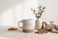 Custom Engraved Two-Tone Mug: Personalized Stoneware Coffee Cup, DAD Gift