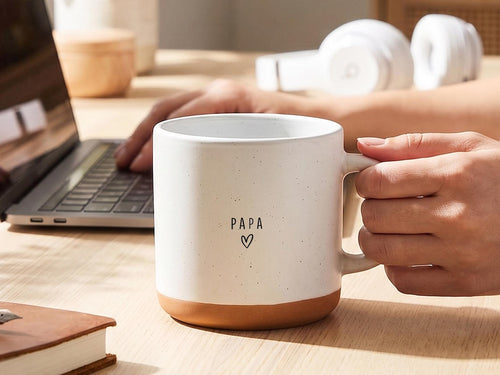 Father's Day Gift for Dad - Personalized Stoneware Mug with Deep Engraving, Birthday Gift Dad, Custom Name Coffee Mug 12 oz